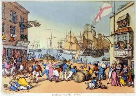 "Portsmouth Point" by Thomas Rowlandson